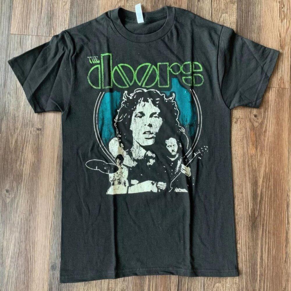 The Doors S Band Graphic T-Shirt, Black Rock Music Tee Unisex